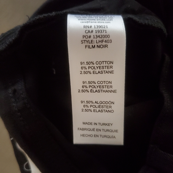 Frame Denim Le High Flare Black Jeans Stretch High Waisted Film Noir Size 24 - Picture 13 of 13